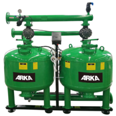 Automatic backwash sand filter for irrigation system